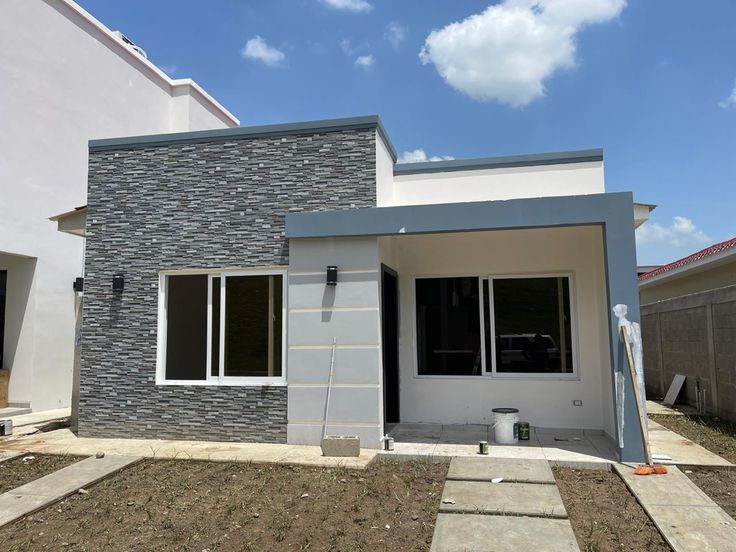 Grey Stone-Clad Bungalow