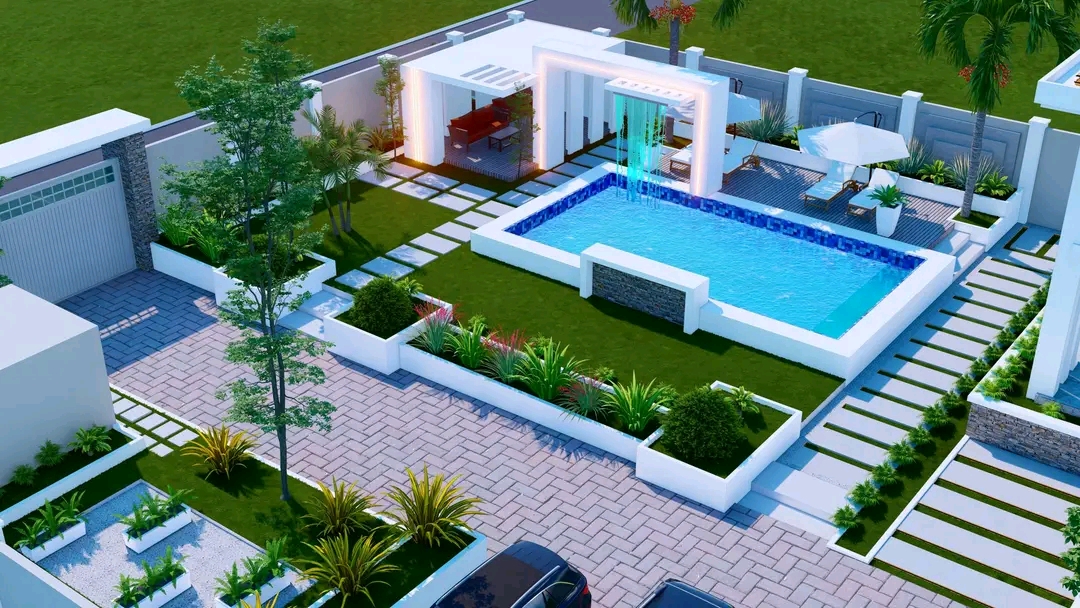 Pool & Garden Concept Render